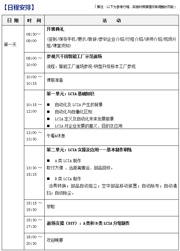 2018年12月份LCIA低成本自動化課程招生啦！