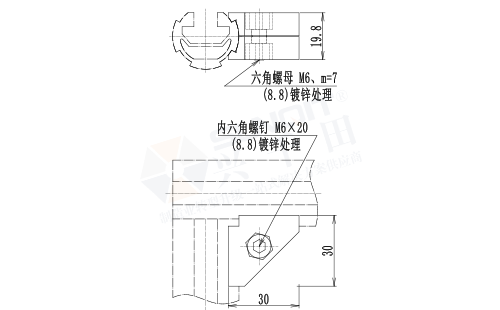 90°直角固定接頭尺寸圖