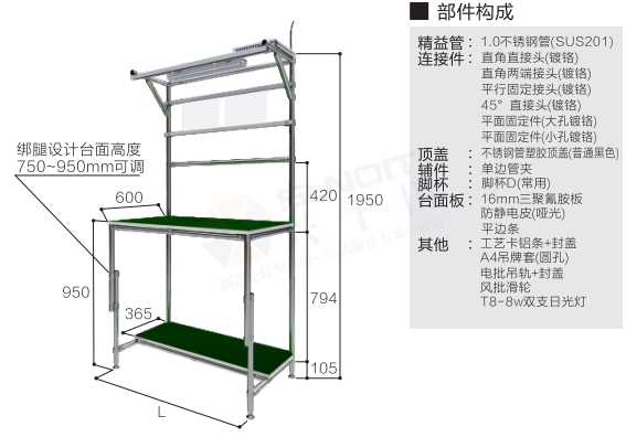 工作臺(tái)C(不帶層板和腳輪)