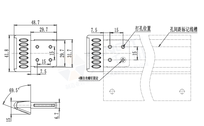 鋁合金擋邊導向塊